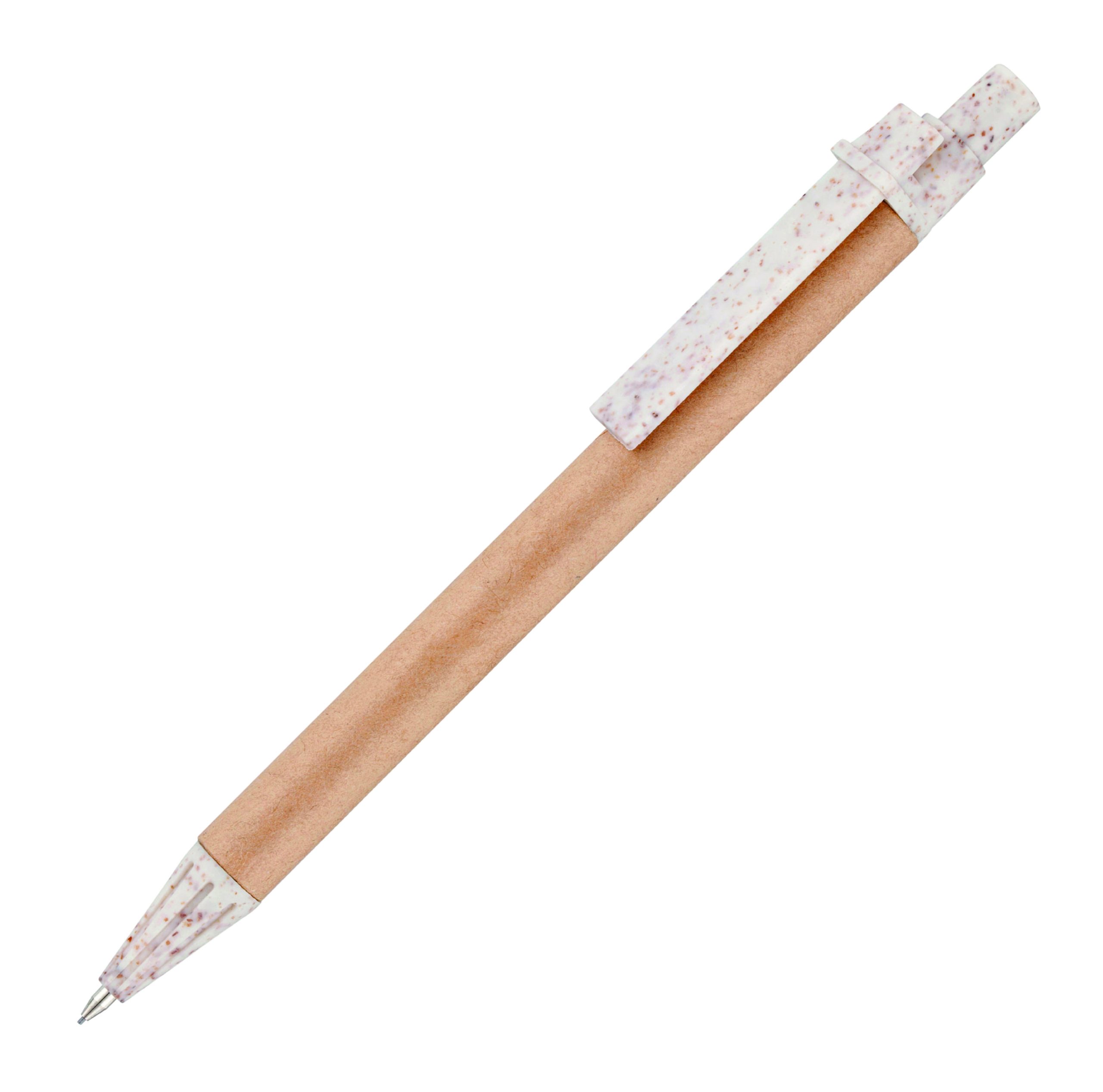 Pencil with card barrel and wheat straw trim